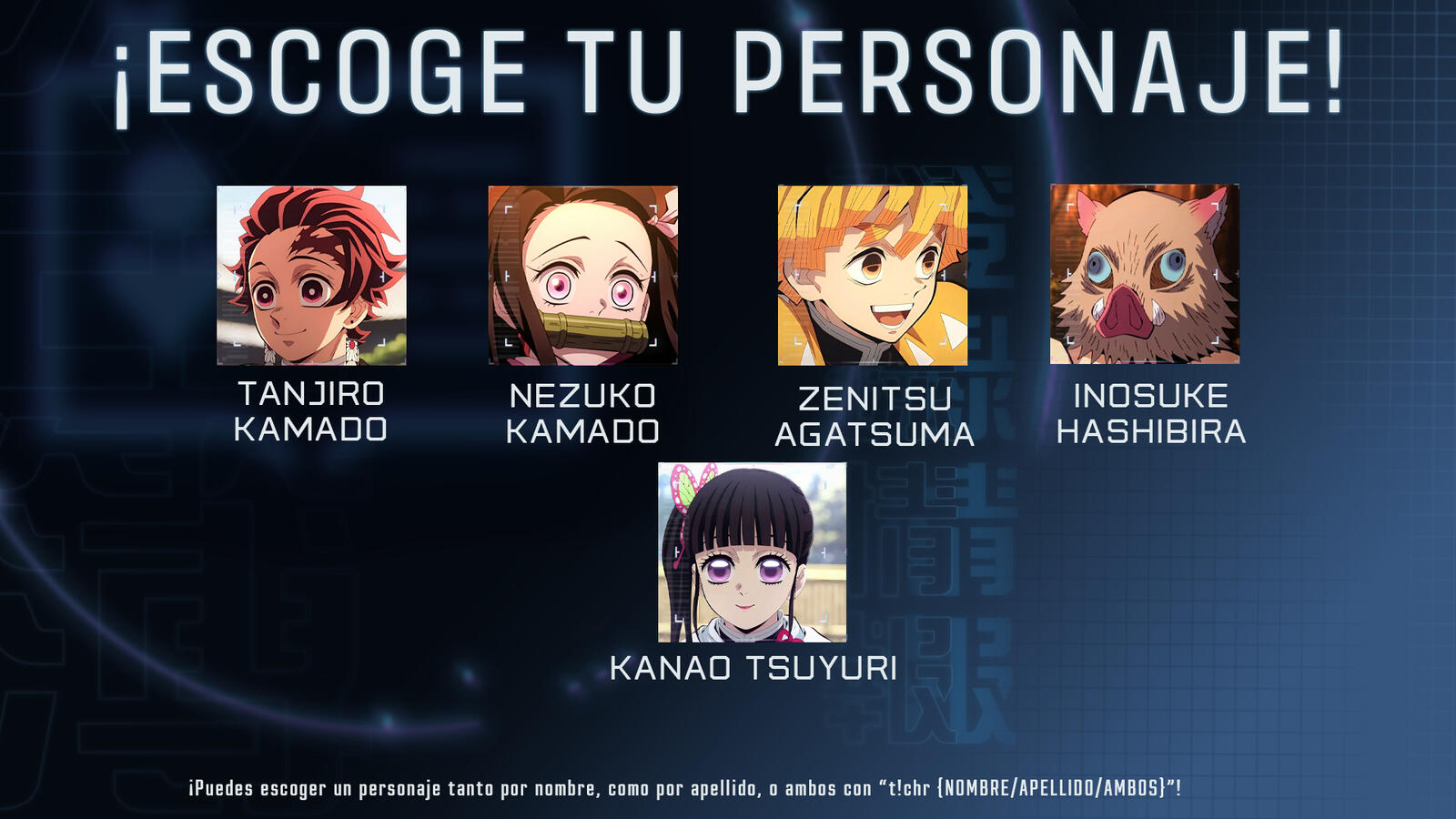 V1.3.0 Añadidos 14 personajes de Kimetsu no Yaiba al bot