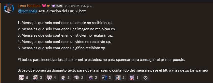 V1.3.5 Nerfeos a la obtención de XP.